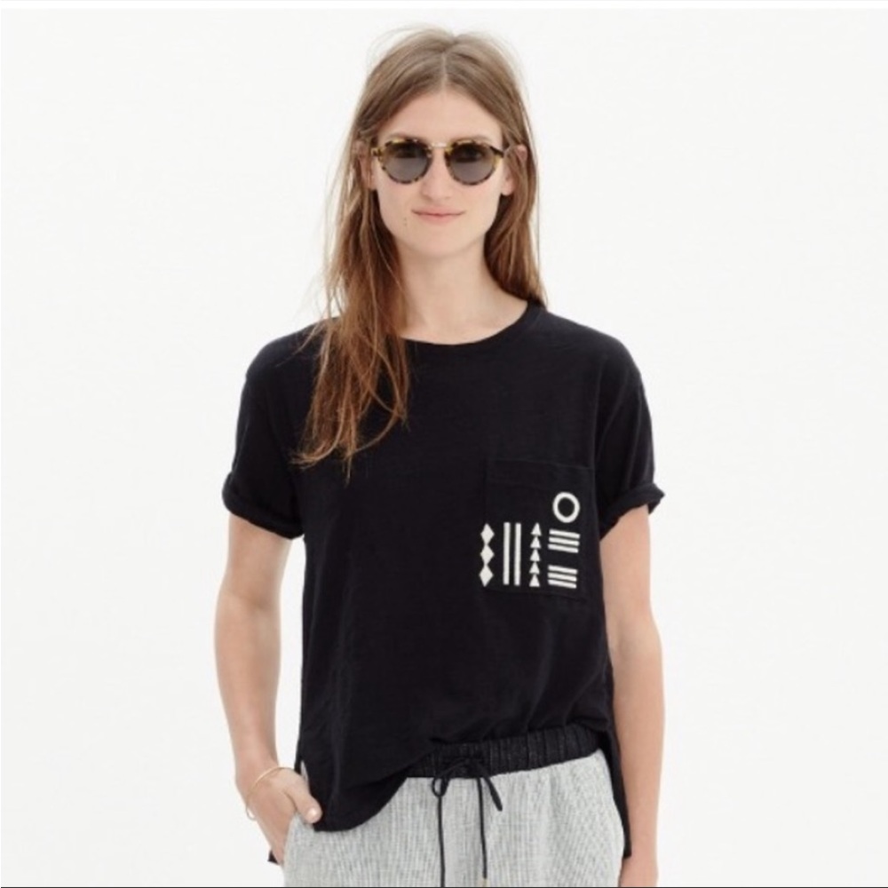 Madewell Black Graphic Short Sleeve Tee